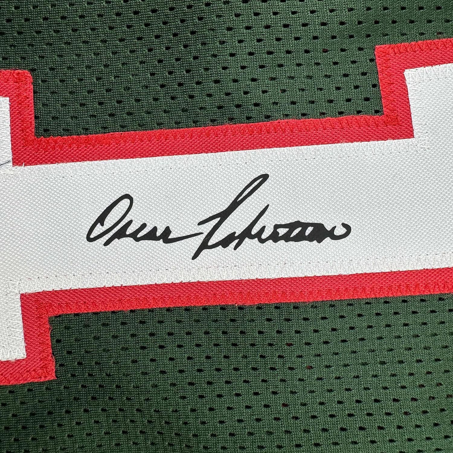 Framed Facsimile Autographed Oscar Robertson 35x39 Milwaukee Green Reprint Laser Auto Basketball Jersey