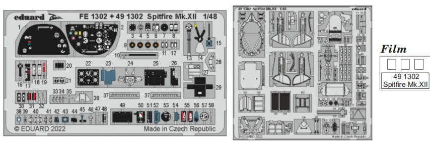 Eduard 491302 1/48 Aircraft- Spitfire Mk XII for ARX (Painted)