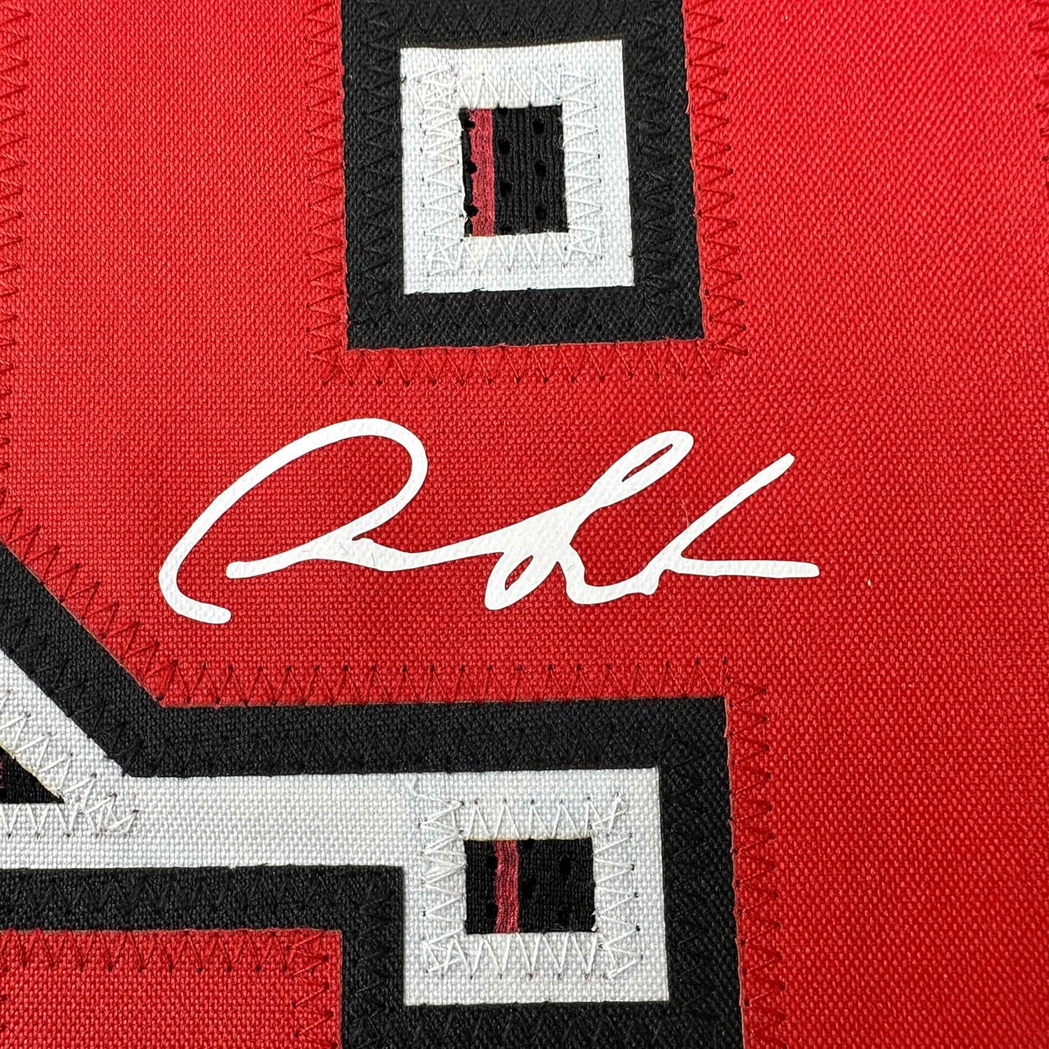Framed Facsimile Autographed Dennis Rodman 35x39 Chicago Black Pinstripe Reprint Laser Auto Basketball Jersey