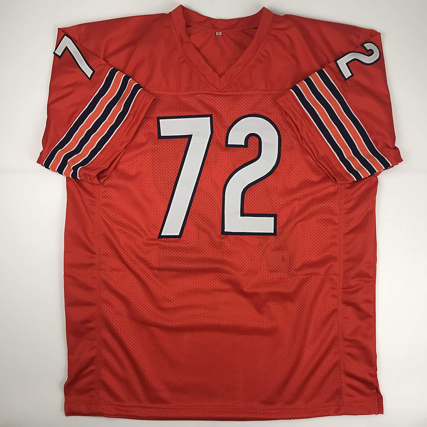 Autographed/Signed William Perry Fridge The Refrigerator Chicago Orange Football Jersey JSA COA