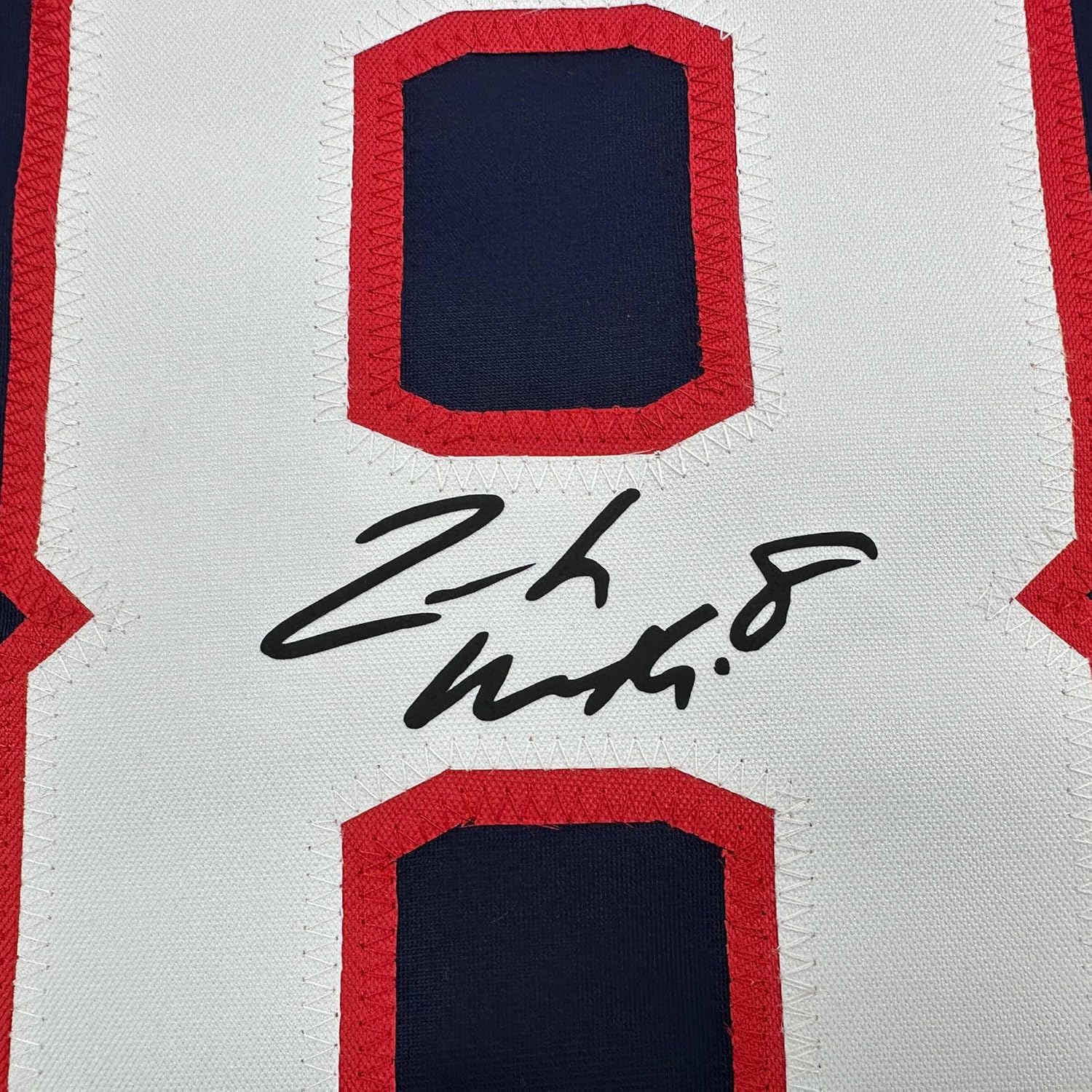 Framed Facsimile Autographed Zach Werenski 35x39 Columbus Blue Reprint Laser Auto Hockey Jersey