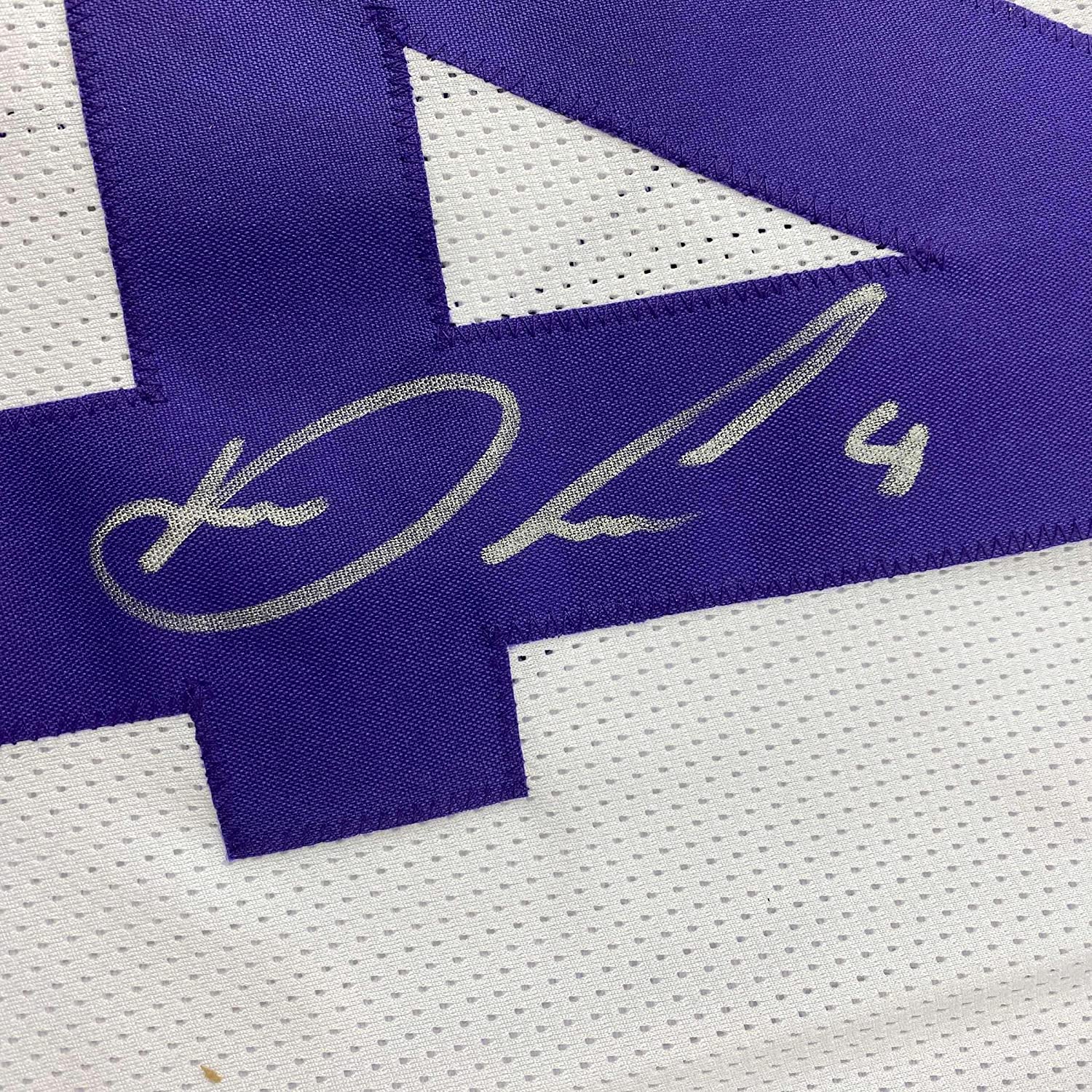 Framed Autographed/Signed Dalvin Cook #4 35x39 Minnesota White Football Jersey Beckett BAS COA