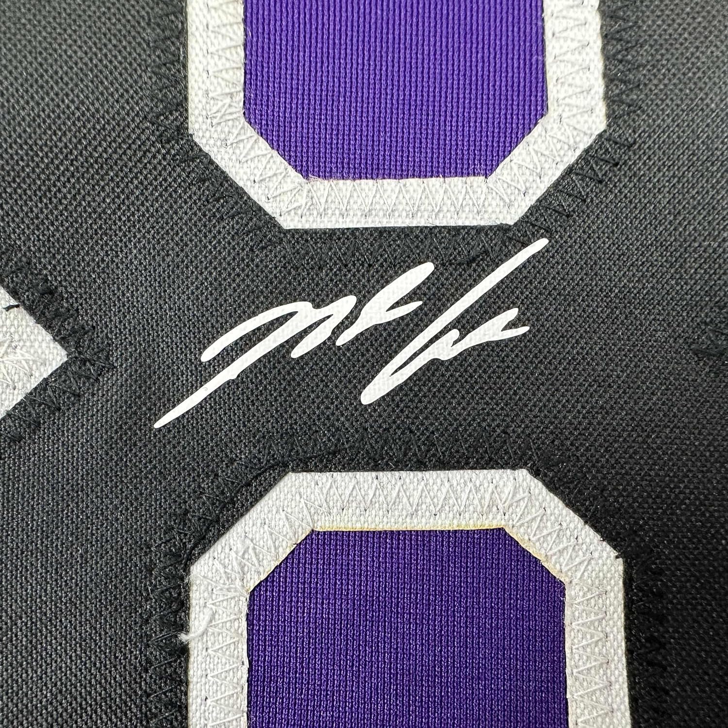 Framed Facsimile Autographed Nolan Arenado 35x39 Colorado Purple Reprint Laser Auto Baseball Jersey