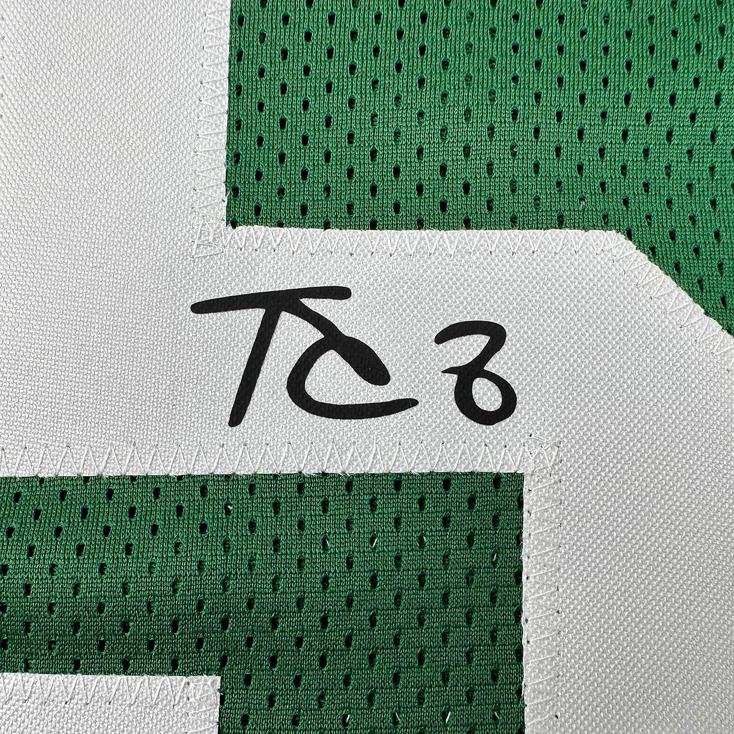 Framed Facsimile Autographed Kevin Garnett 35x39 Boston Green Reprint Laser Auto Basketball Jersey