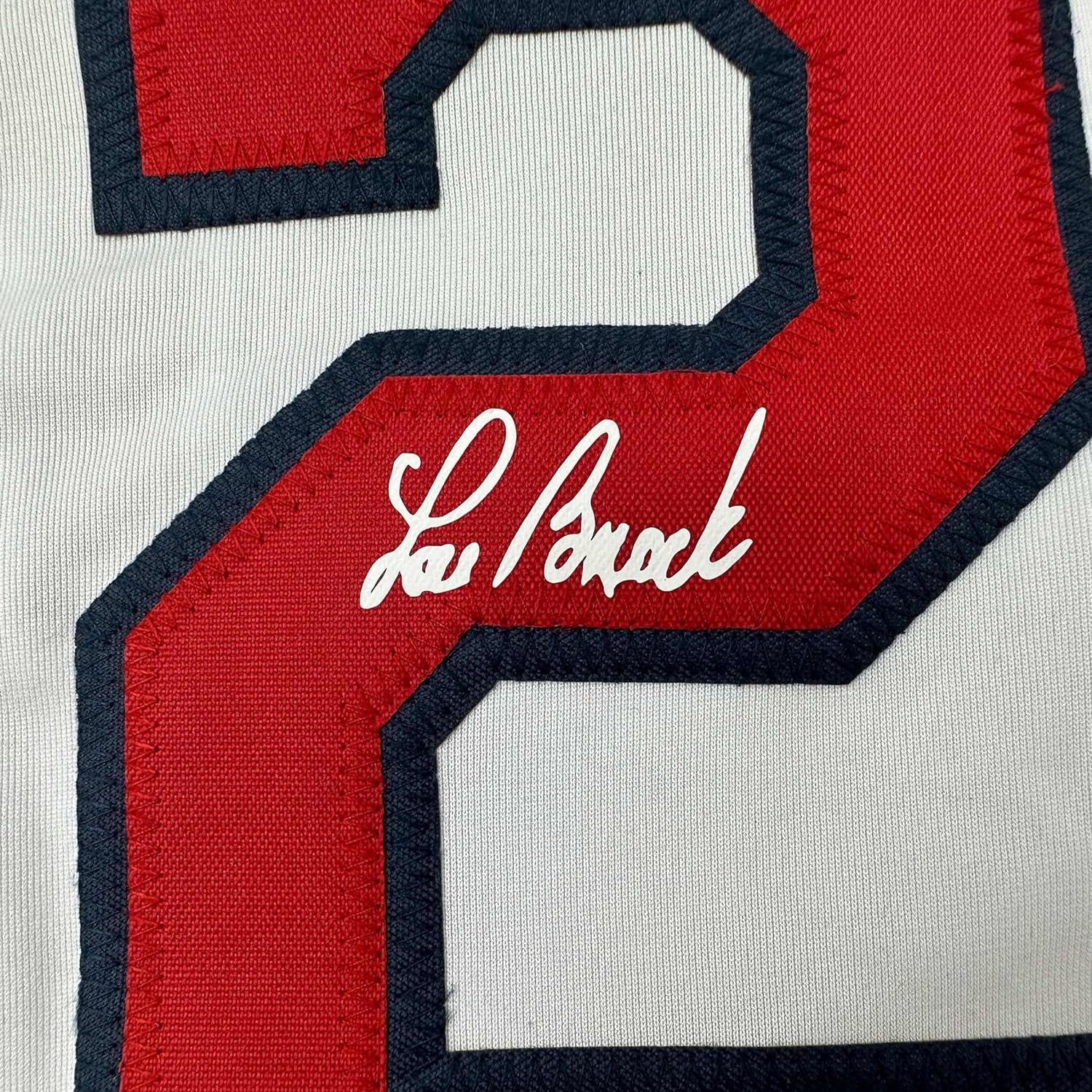 Framed Facsimile Autographed Lou Brock 35x39 St. Louis White Reprint Laser Auto Baseball Jersey