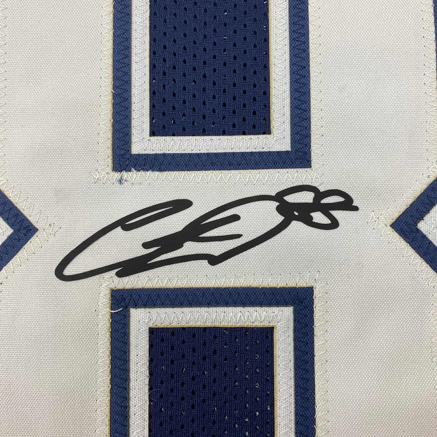 Framed Facsimile Autographed CeeDee Lamb 35x39 Dallas Blue Reprint Laser Auto Football Jersey