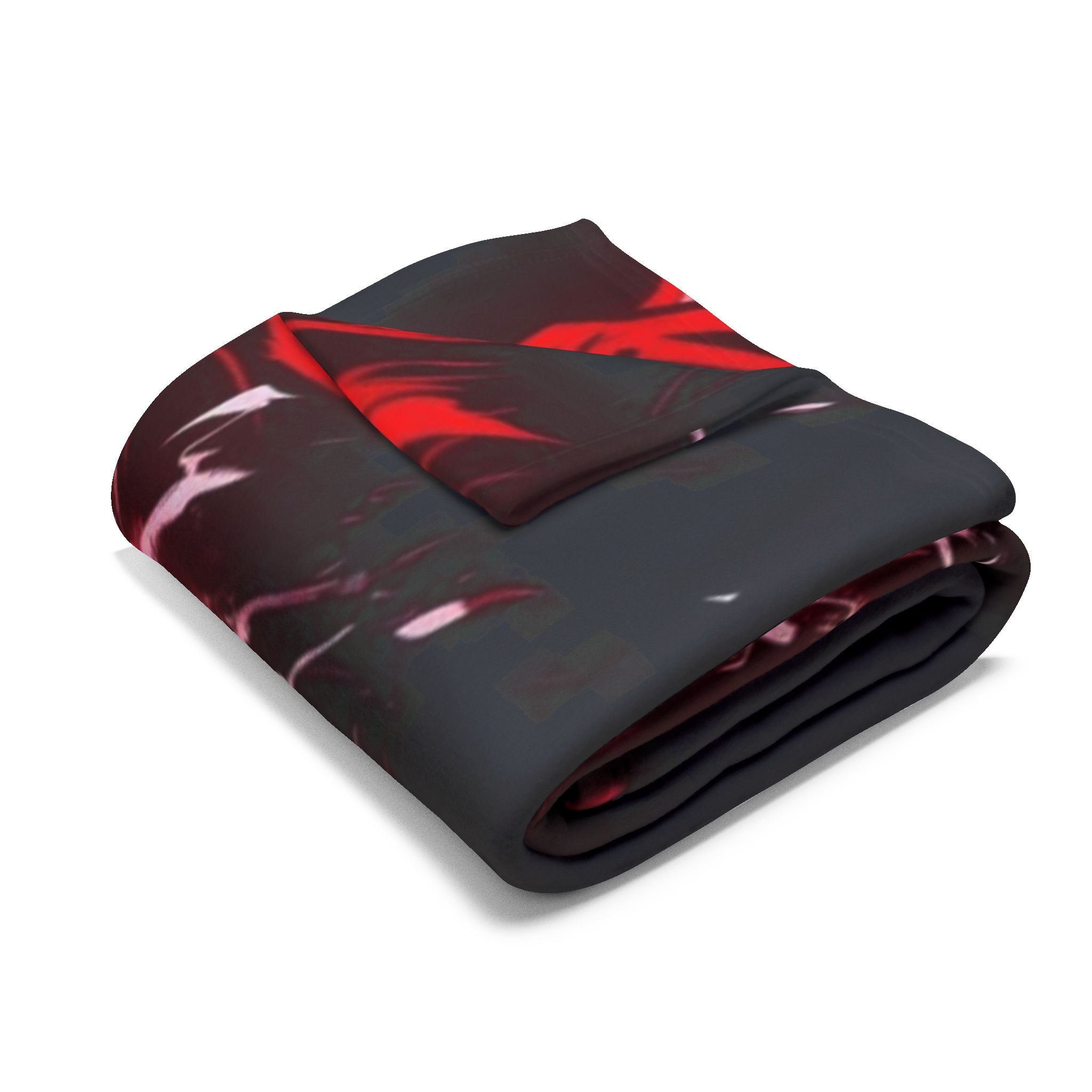 Dn L Anime-Inspired Cozy Fleece Blanket, Art Blanket, Throw for Gaming Room, Home Decor, Gift for Anime Lovers, Red and Black Design
