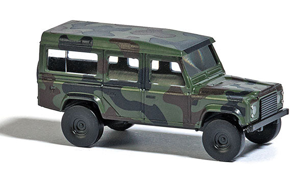 Busch 8377 N Scale Land Rover - Assembled -- Military Camouflage