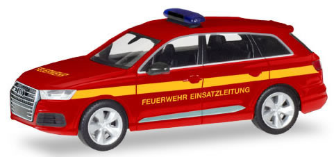 Herpa 93965 HO Scale Audi Q7 Station Wagon - Assembled -- Fire Department (red, yellow, German Lettering)