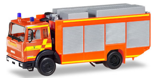 Herpa 93996 HO Scale Iveco Magirus Rescue Truck - Assembled -- Fire Department (orange, yellow, silver, German Lettering)