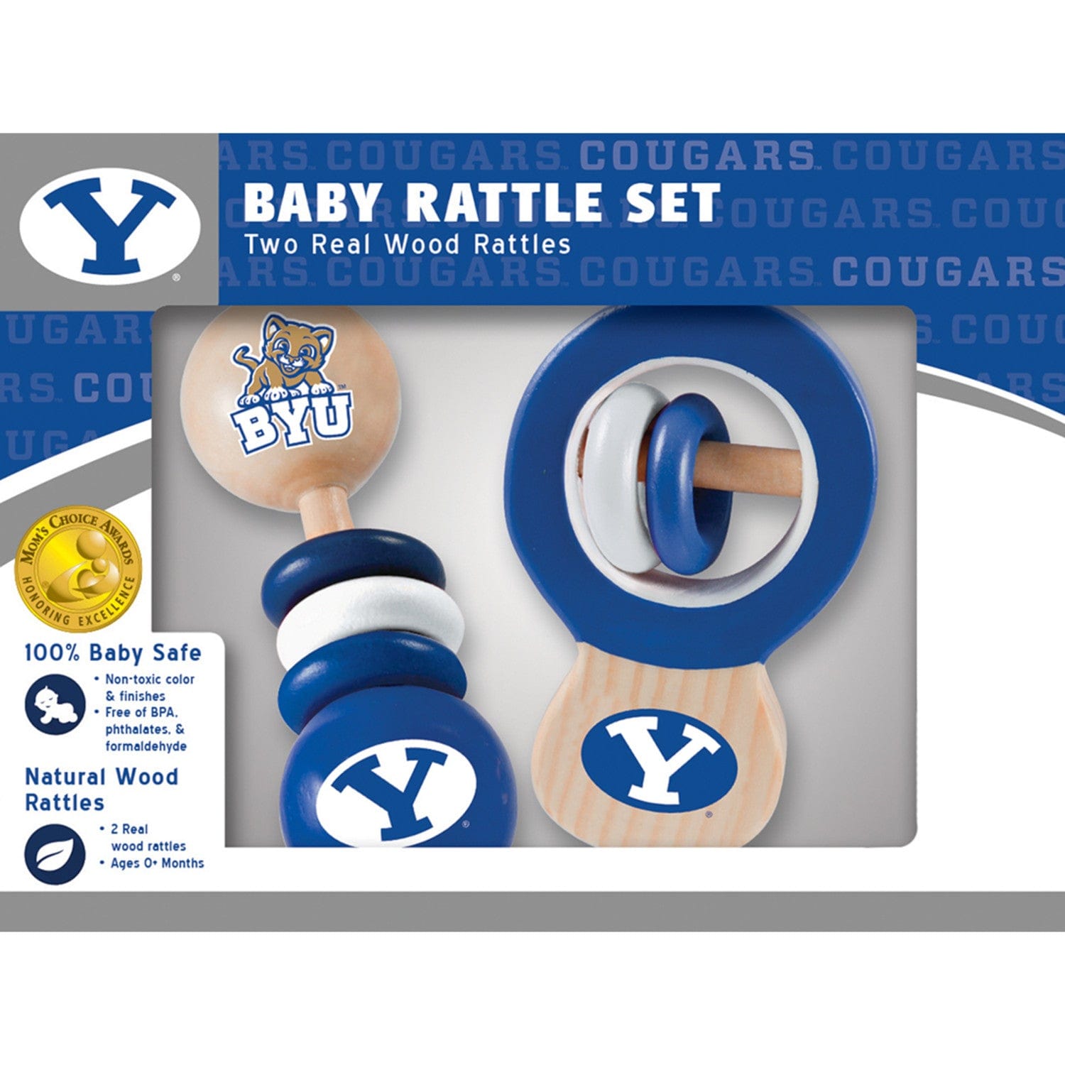BYU Cougars - Baby Rattles 2-Pack