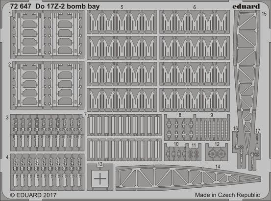 Eduard 72647 1/72 Aircraft- Do17Z2 Bomb Bay for ICM