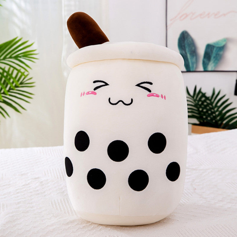 Milk Tea Cup Plush Pillow – Soft Fruit-Themed Creative Doll for Home Decor