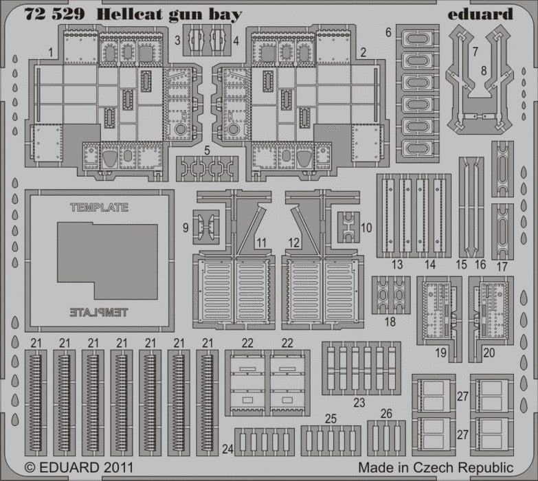 Eduard 72529 1/72 Aircraft- Hellcat Gun Bay for EDU