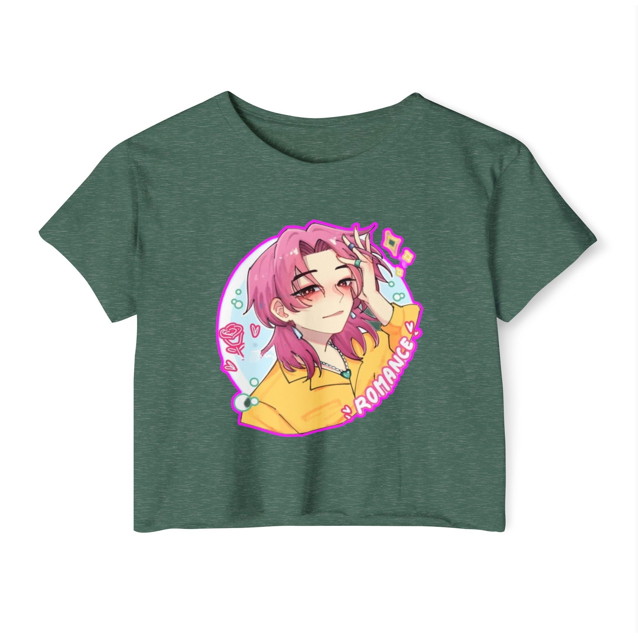 Romantic Vibes kpop boys 5Women's Festival Crop Top, Cute Summer Shirt, Everyday Wear, Music Fest Outfit, Unique Gift Idea