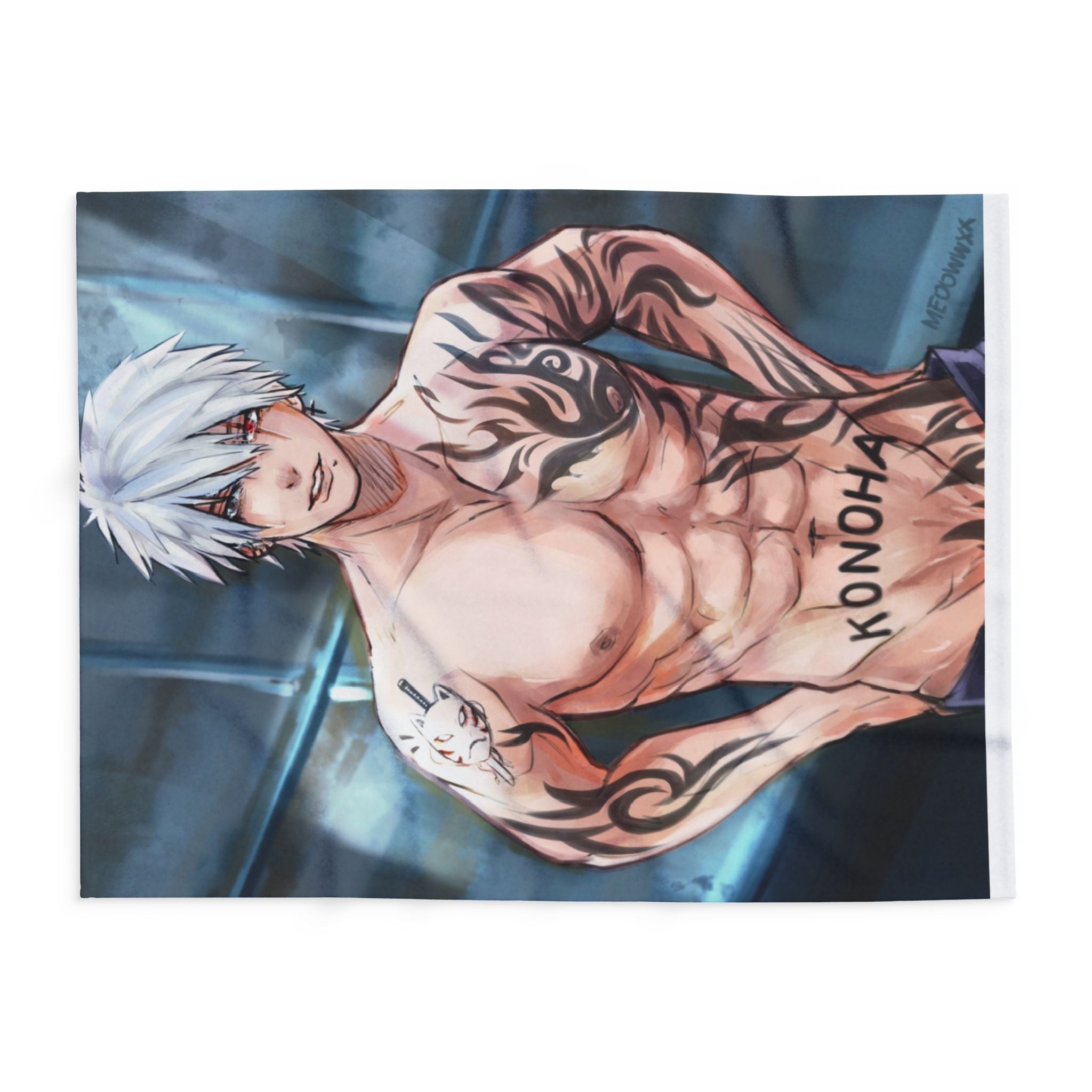 Ninja style Anime-Themed Fleece Blanket, Cozy Throw Blanket, Konoha Design Blanket, Gift for Anime Fans, Soft Plush Blanket