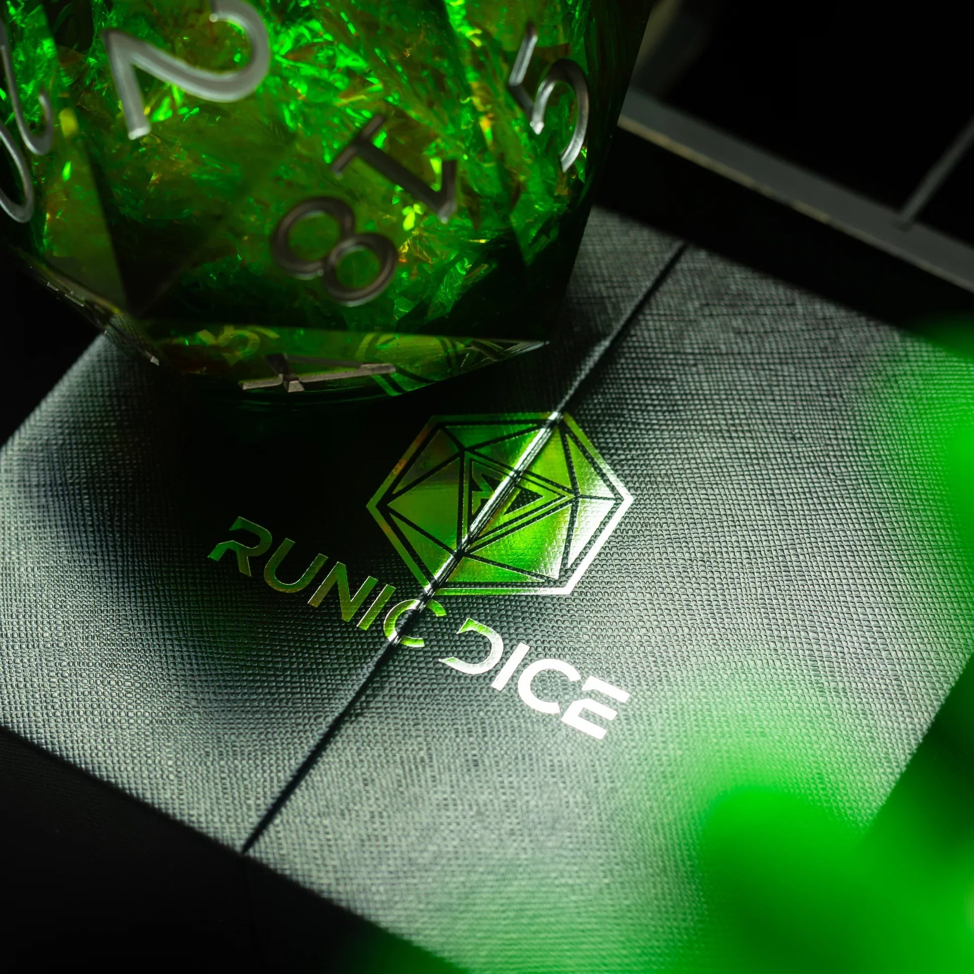 Massive Green Liquid Core 95MM Chonk Handmade Resin Dice And Box