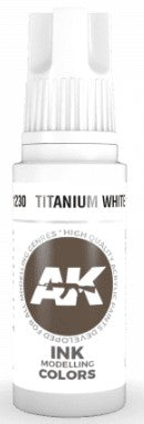 AK Interactive 11230 Titanium White Ink Acrylic Paint 17ml Bottle