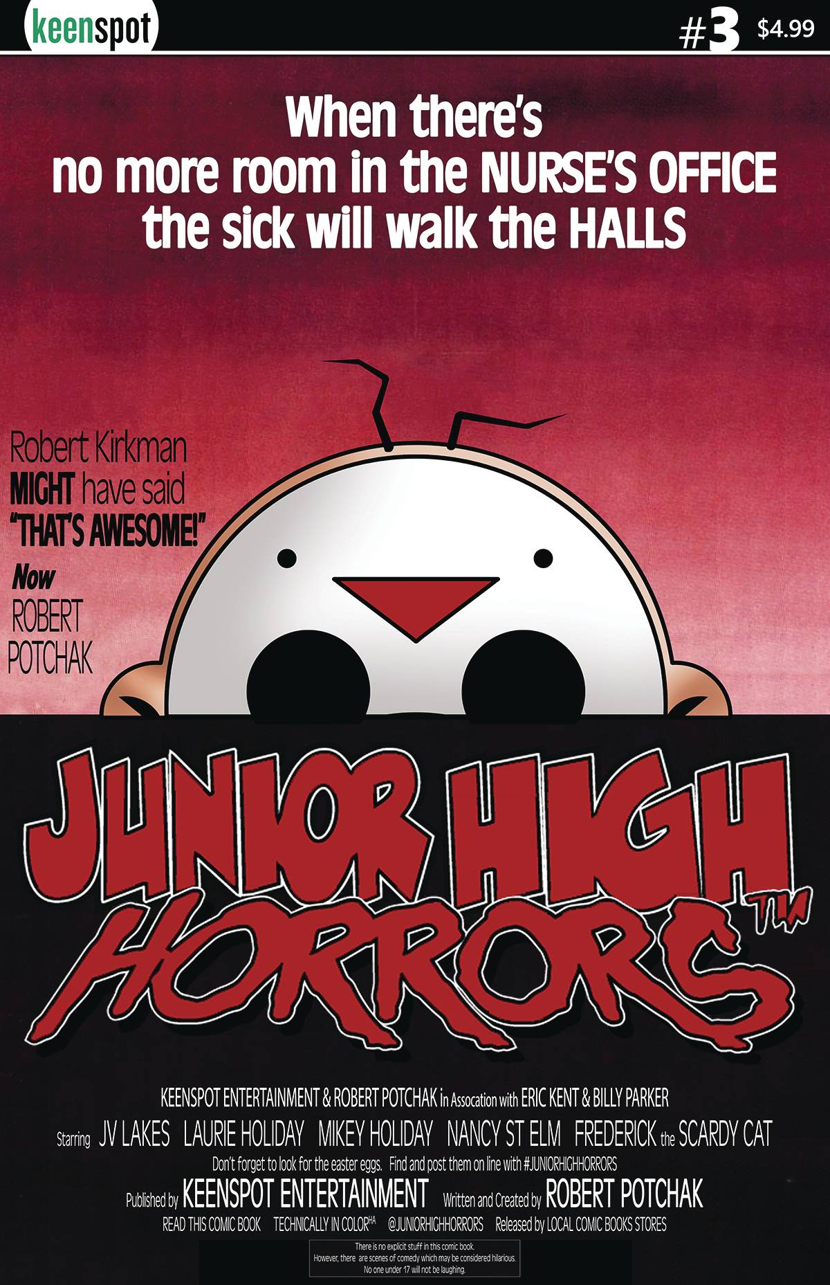 JUNIOR HIGH HORRORS #3 B Keenspot Billy Parker DAWN OF THE DEAD PARODY Variant (01/30/2019)