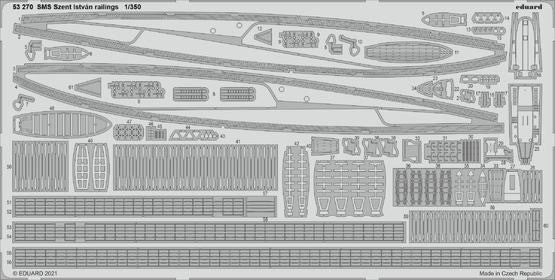 Eduard 53270 1/350 Ship- SMS Szent Istvan Railings for TSM