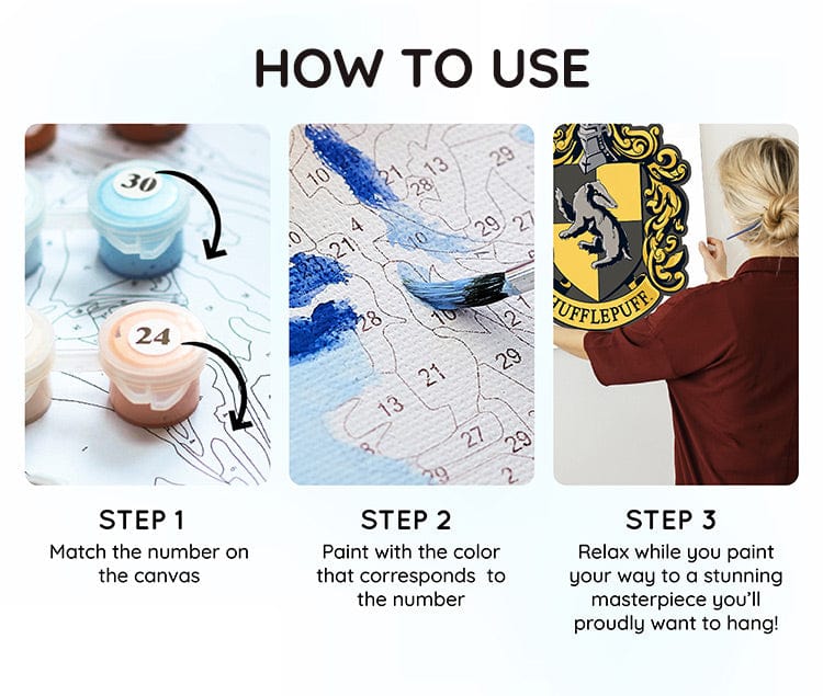 Hufflepuff Crest - Paint By Numbers Kit