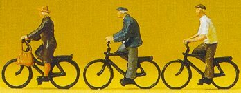 Preiser 10333 HO Scale Sports & Recreation -- Cyclists pkg(3)
