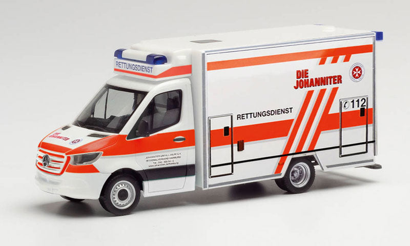 Herpa 95662 1/87 Scale Johanniter Hamburg - Mercedes Sprinter Ambulance High Quality