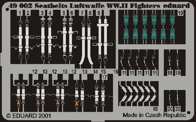 Eduard 49002 1/48 Aircraft- Luftwaffe Fighter WWII Seatbelts (Painted)