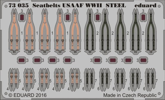 Eduard 73035 1/72 Aircraft- USAAF Steel Fighter WWII Seatbelts (Painted)