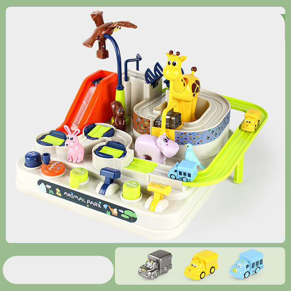 Adventure Parking Lot Car Track โ Interactive Rail Toy Set for Kids