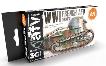 AK Interactive 11660 AFV Series: WWI French Army AFV Camouflage 3G Acrylic Paint