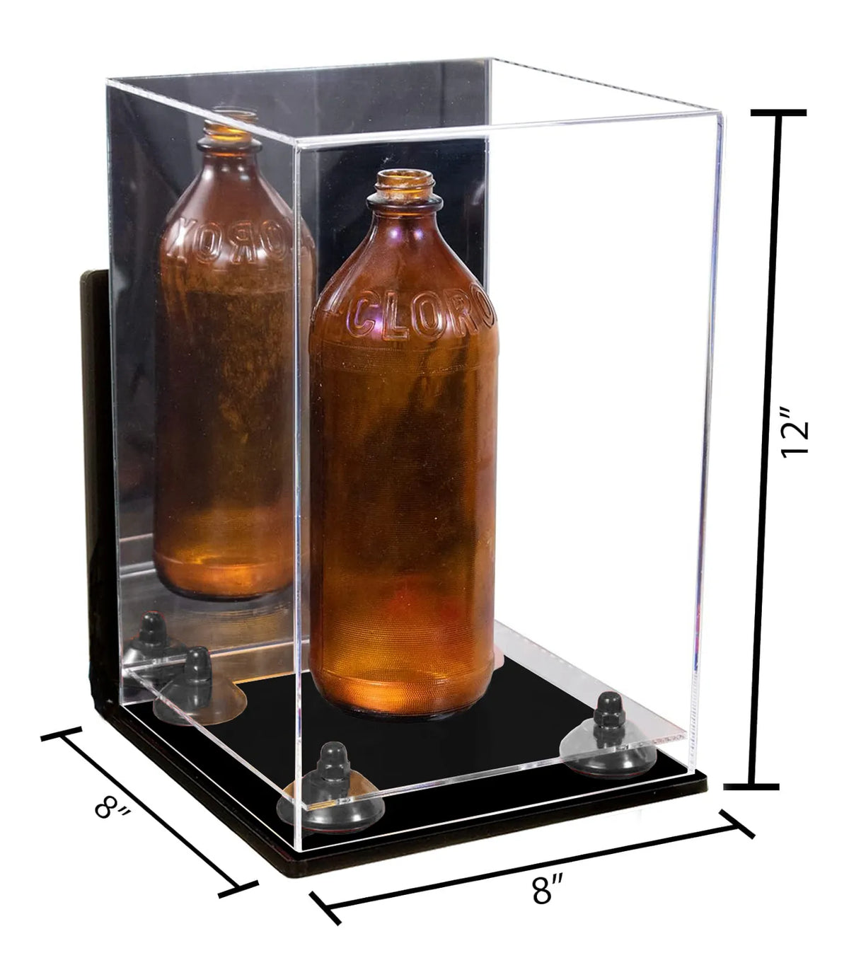 Acrylic Versatile Display Case 8 X 8 X 12 Mirror Wall Mount (A060/V42)