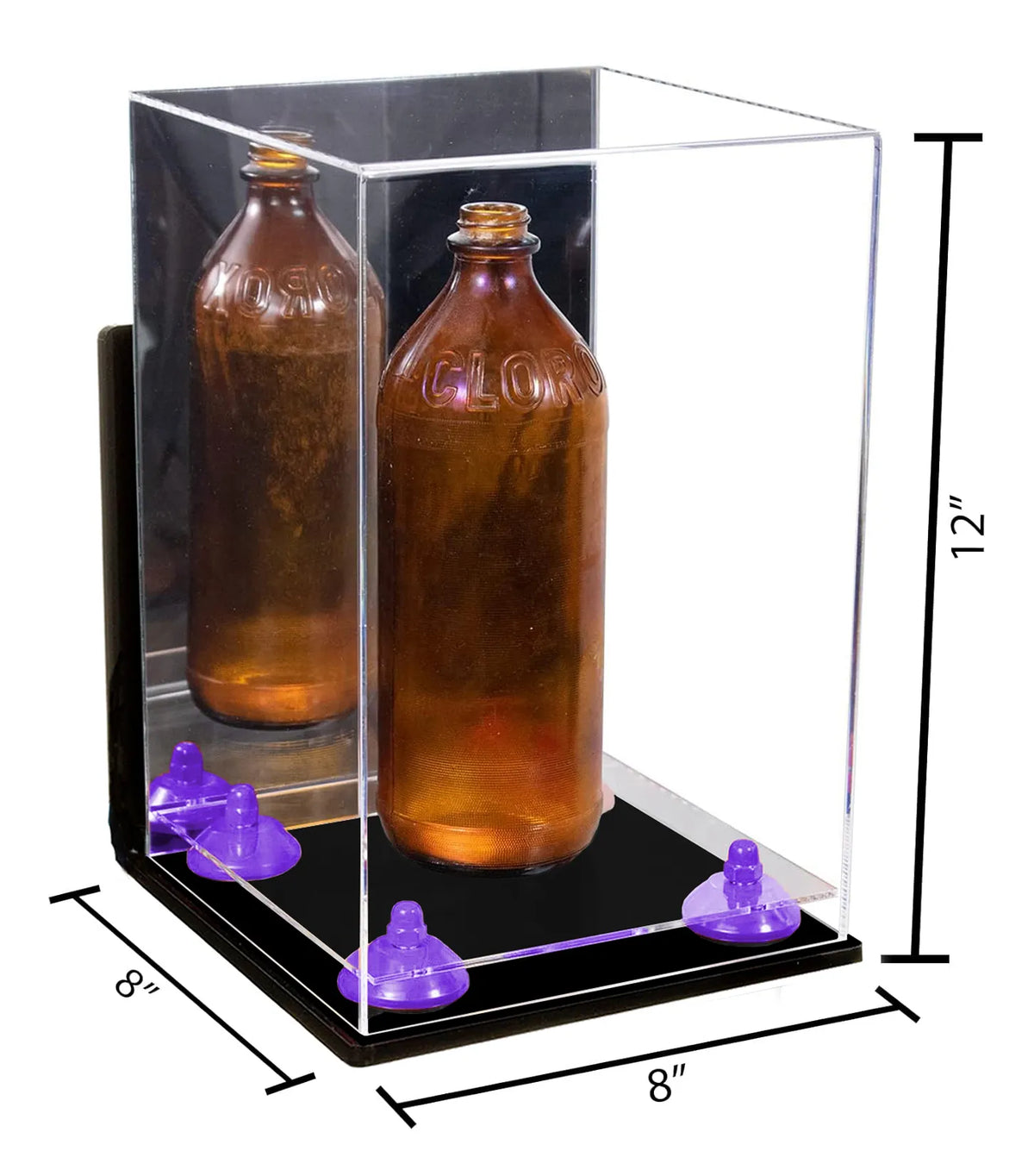 Acrylic Versatile Display Case 8 X 8 X 12 Mirror Wall Mount (A060/V42)