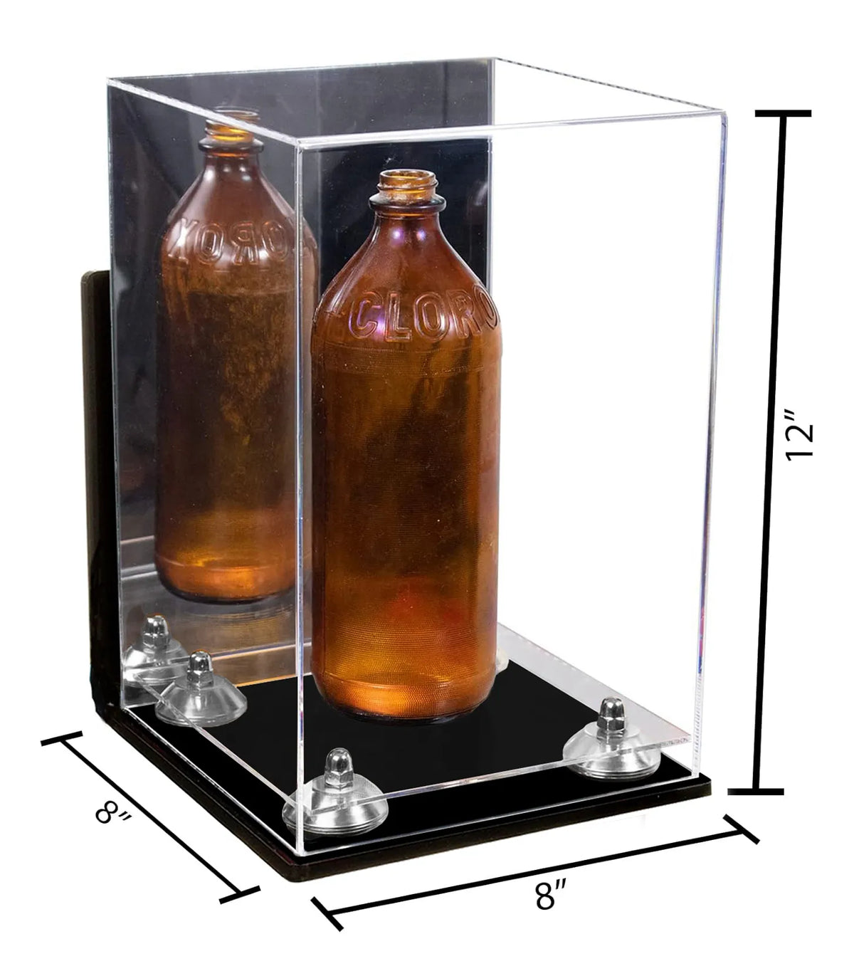 Acrylic Versatile Display Case 8 X 8 X 12 Mirror Wall Mount (A060/V42)