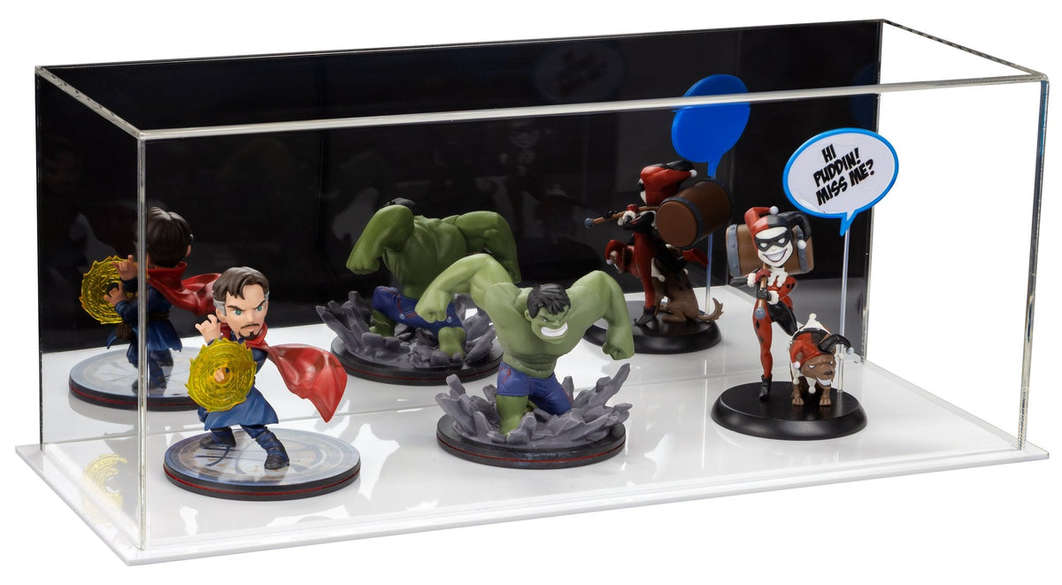 Versatile Acrylic Display Cases with Double Sheet Base with Mirror Case