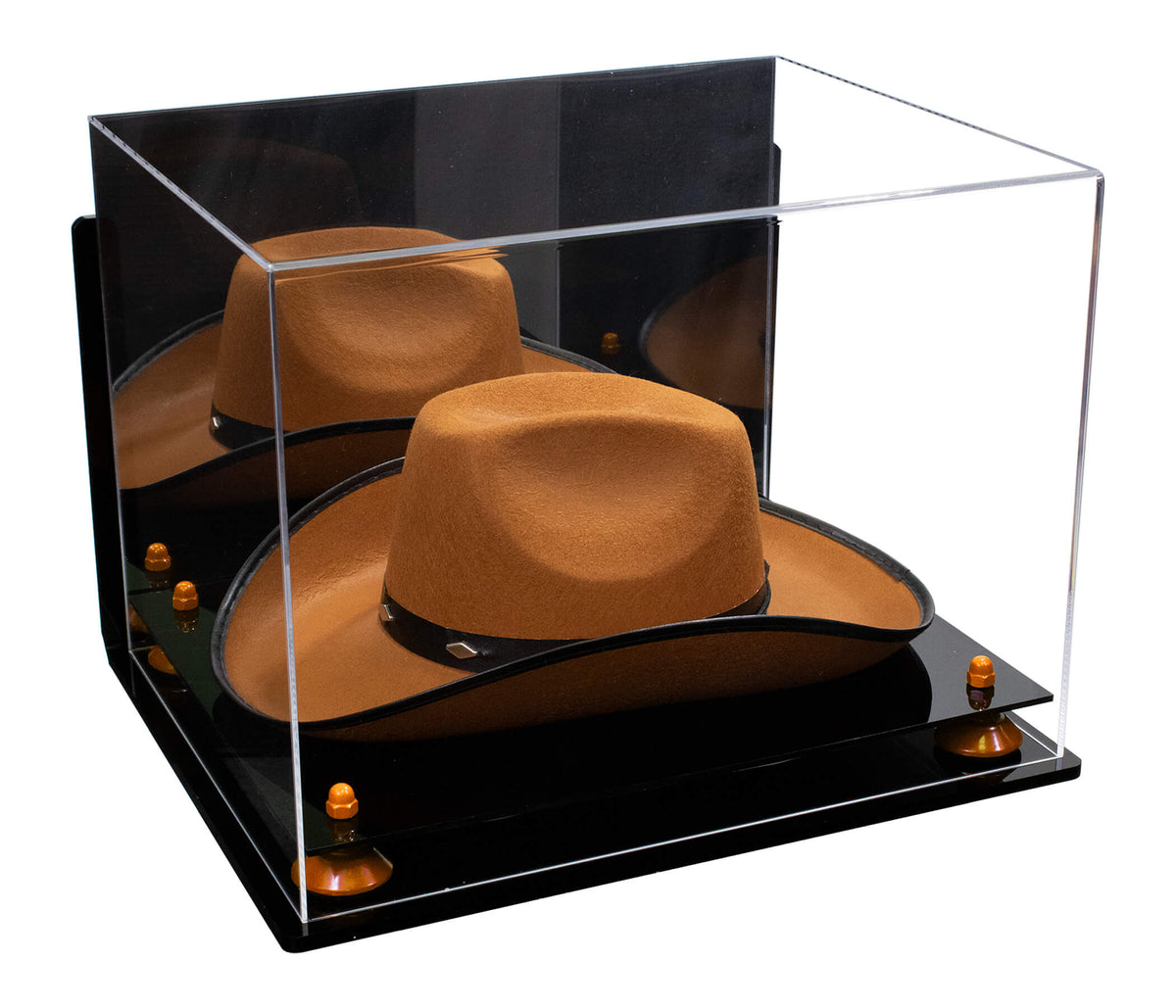 Acrylic Cowboy Hat Display Case - Mirror Wall Mounts 16" x 13" x 12" (A024-B/V61B)