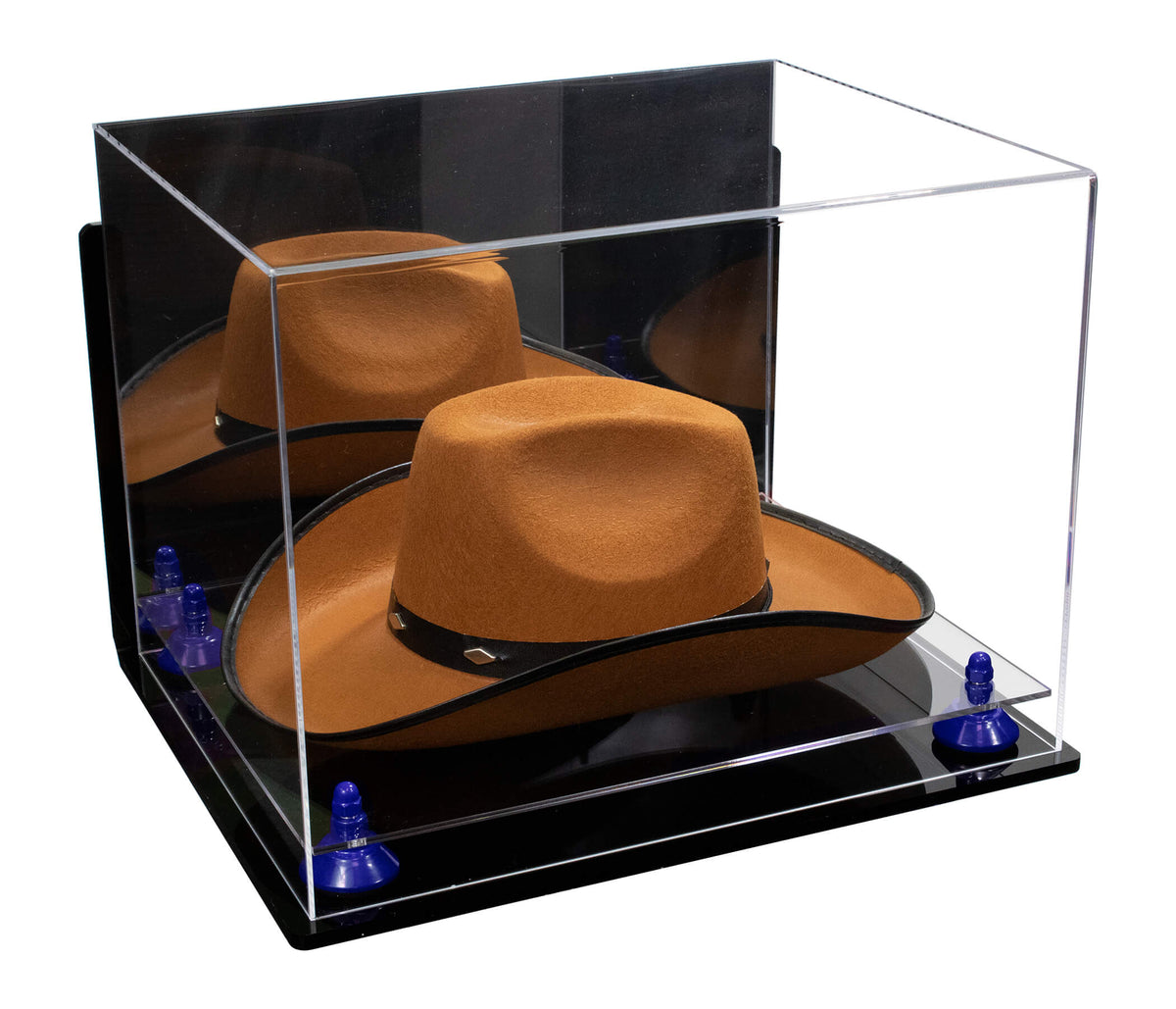 Acrylic Cowboy Hat Display Case - Mirror Wall Mounts 16" x 13" x 12" (A024-B/V61B)