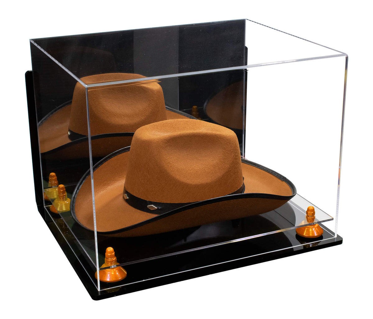 Acrylic Cowboy Hat Display Case - Mirror Wall Mounts 16" x 13" x 12" (A024-B/V61B)