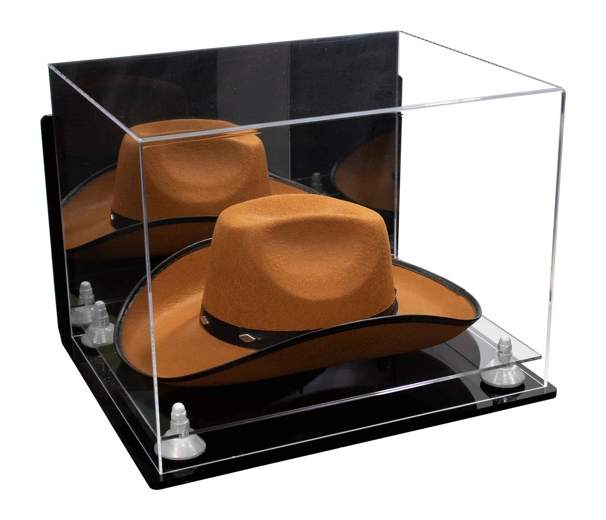 Acrylic Cowboy Hat Display Case - Mirror Wall Mounts 16" x 13" x 12" (A024-B/V61B)