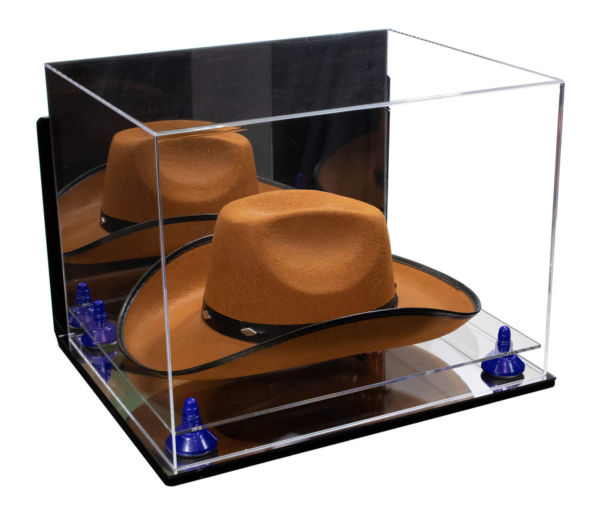 Acrylic Cowboy Hat Display Case - Mirror Wall Mounts 16" x 13" x 12" (A024-B/V61B)