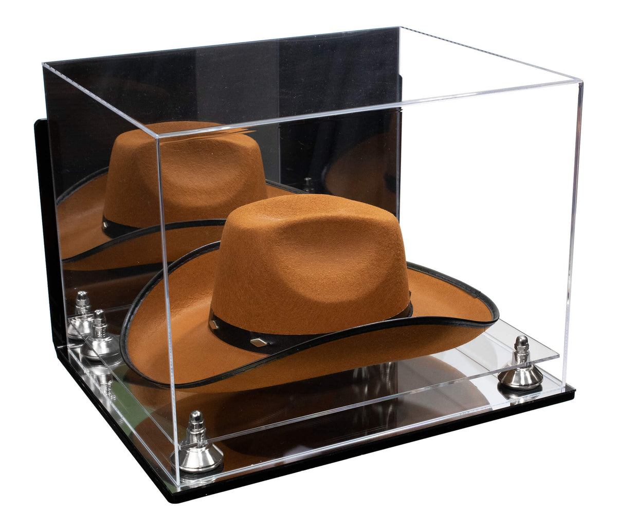 Acrylic Cowboy Hat Display Case - Mirror Wall Mounts 16" x 13" x 12" (A024-B/V61B)