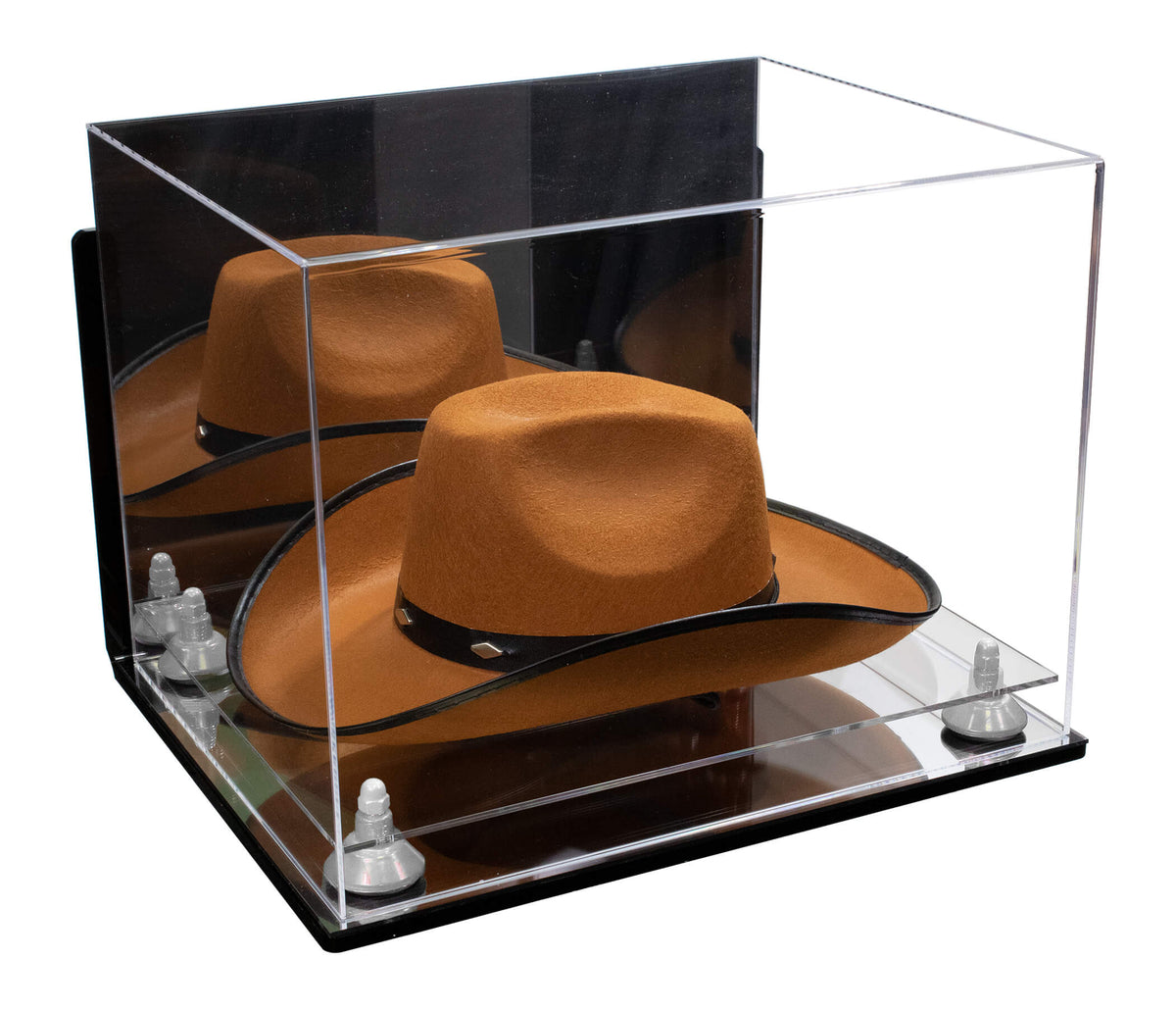 Acrylic Cowboy Hat Display Case - Mirror Wall Mounts 16" x 13" x 12" (A024-B/V61B)