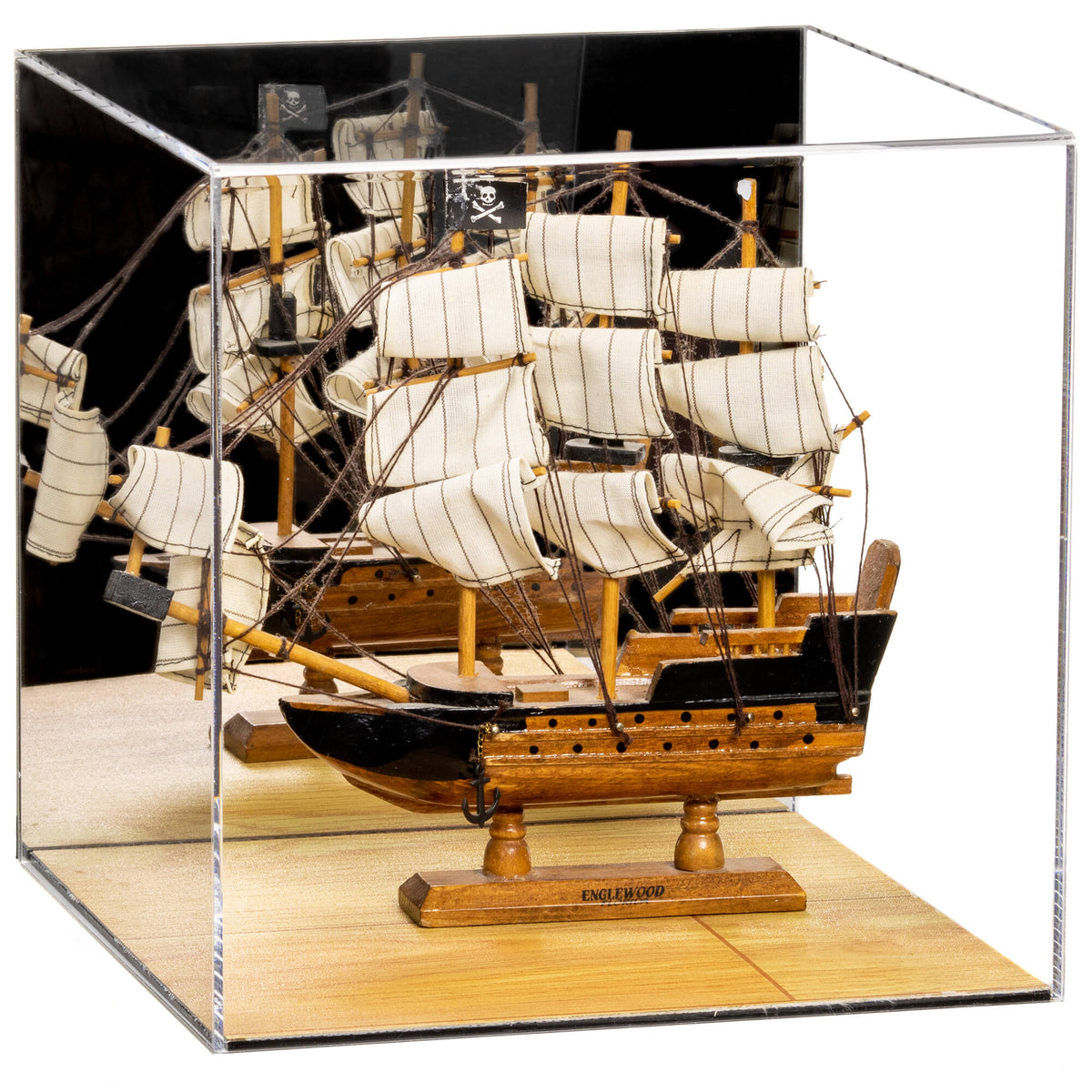 Versatile Acrylic Display Cases with Double Sheet Base with Mirror Case