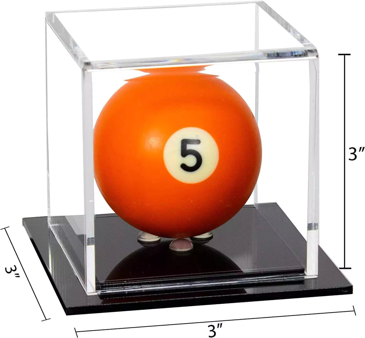 Acrylic Pool Ball Display Case with Double Sheet Base (A046/B52)