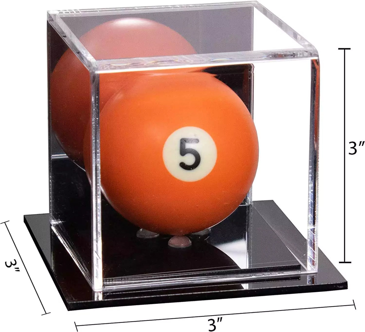 Acrylic Pool Ball Display Case with Double Sheet Base (A046/B52)
