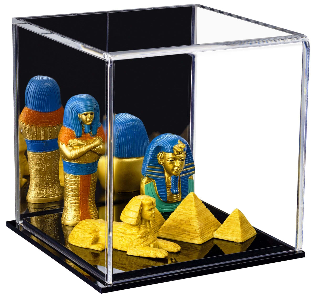 Versatile Acrylic Display Cases with Double Sheet Base with Mirror Case
