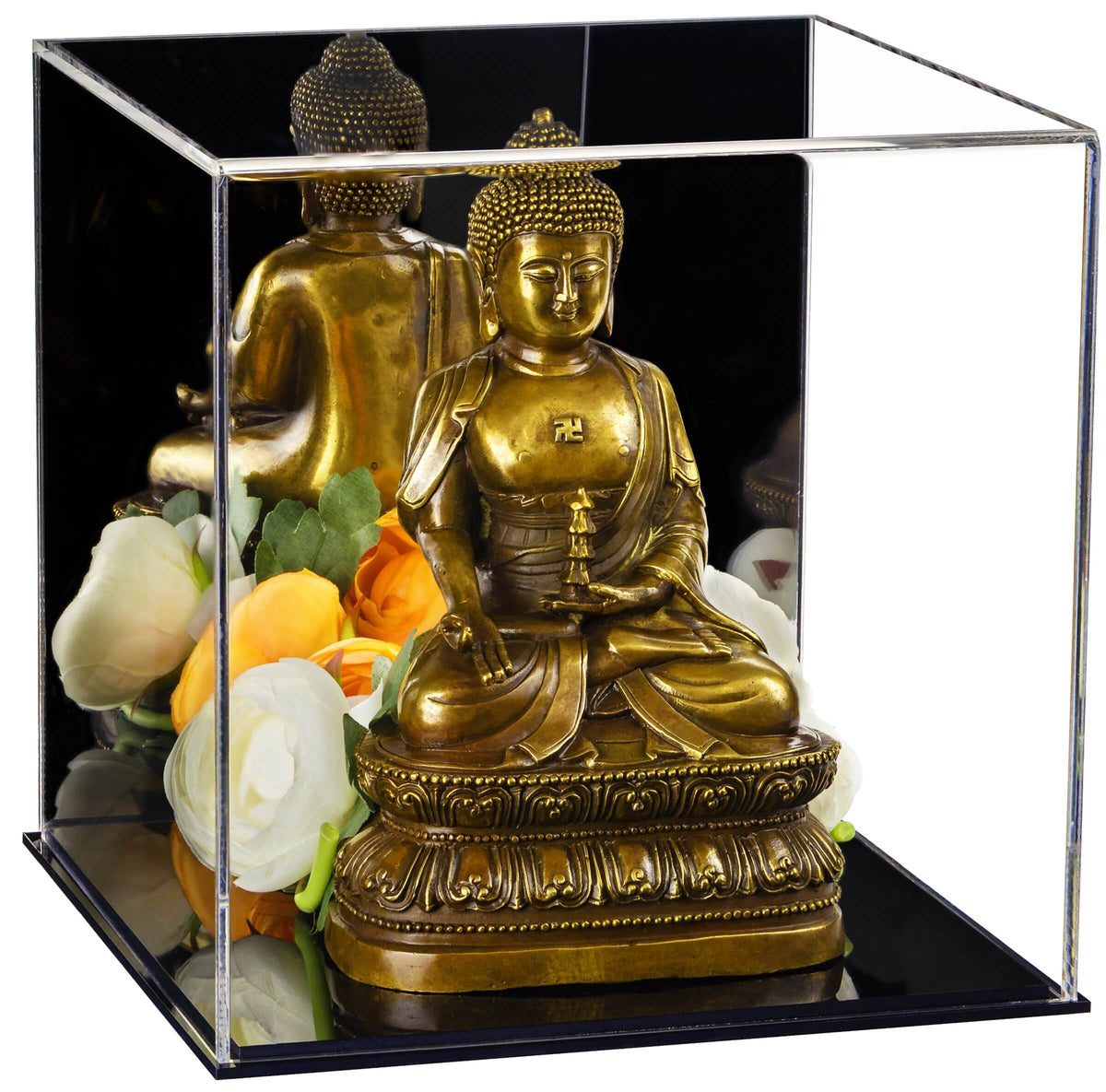 Versatile Acrylic Display Cases with Double Sheet Base with Mirror Case