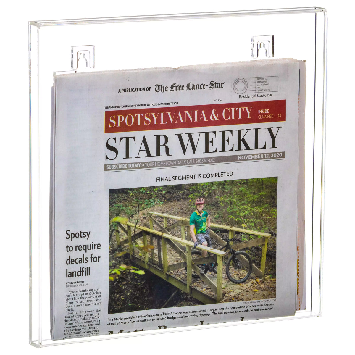 Acrylic Vinyl Record Holder Display Case w/ Wall Mounts - 13 X 0.75 X 13 (A104)