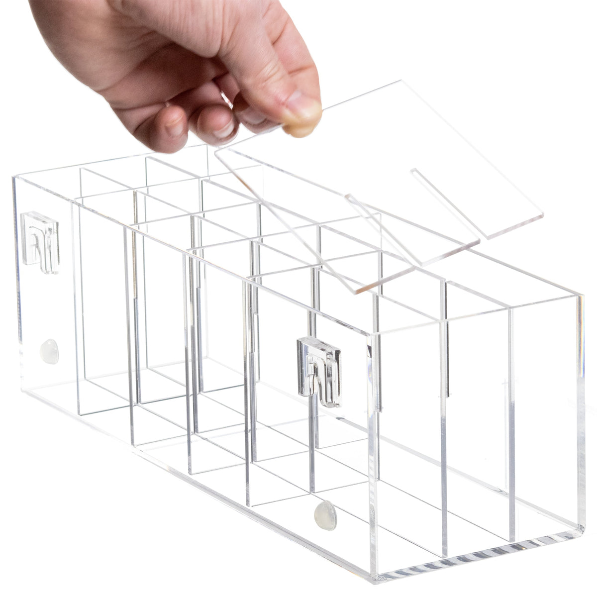 Acrylic Beauty Supply Organizer with Wall Mounts - 12 x 4 x 4 (A111/HD004)