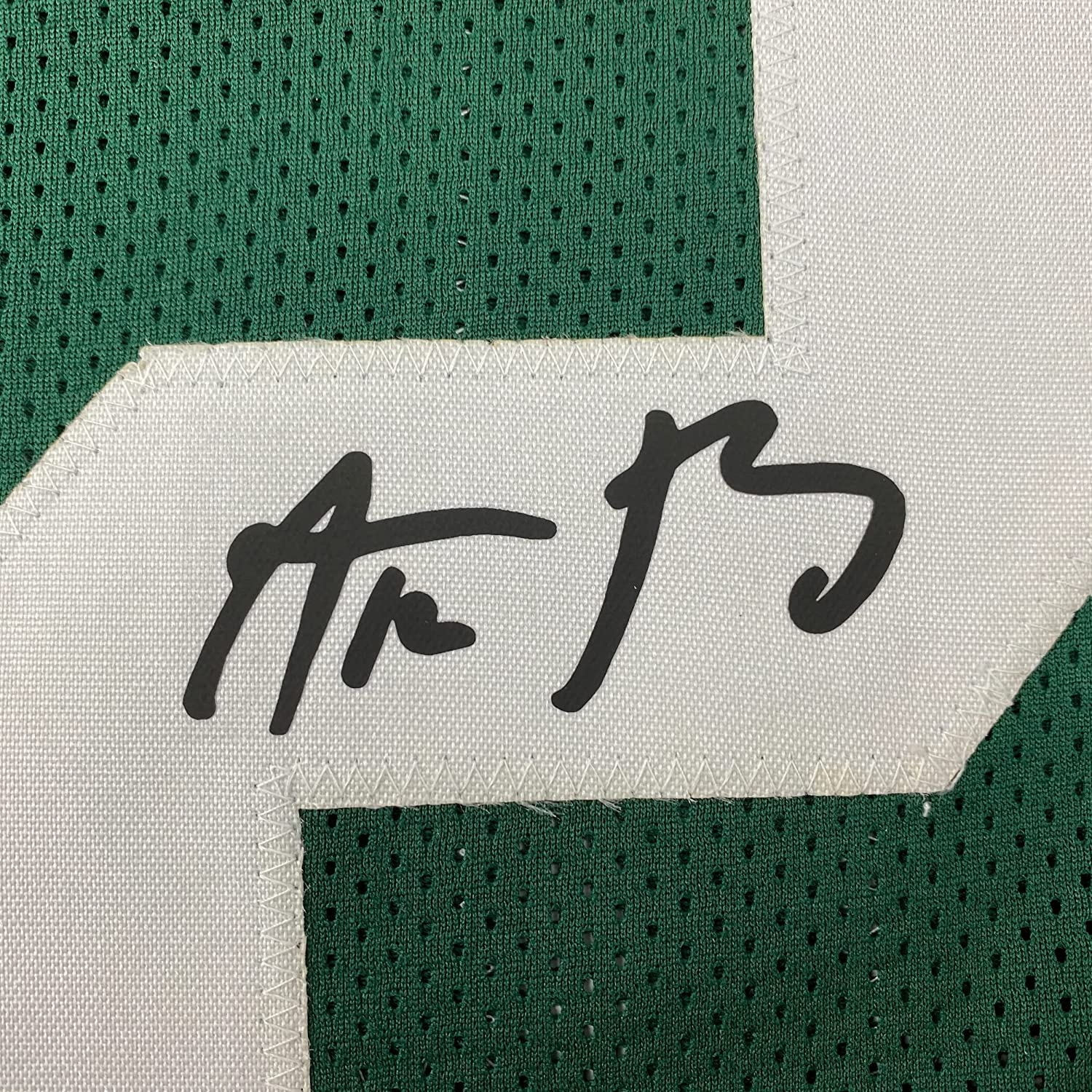 Framed Facsimile Autographed Aaron Rodgers 35x39 Green Bay Green Reprint Laser Auto Football Jersey Size Men's XL